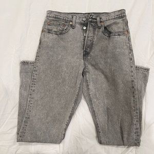 Gray washed Levi 501 skinny jeans